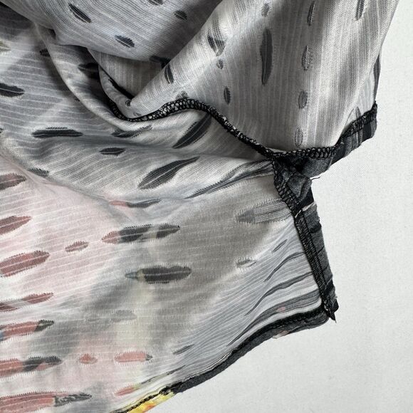 Jess & Jane Top Womens Medium Gray Cowl Neck Artsy Art To Wear Hippie Boho Tunic - Picture 14 of 16